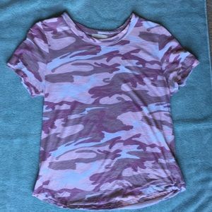 Pink army print top.